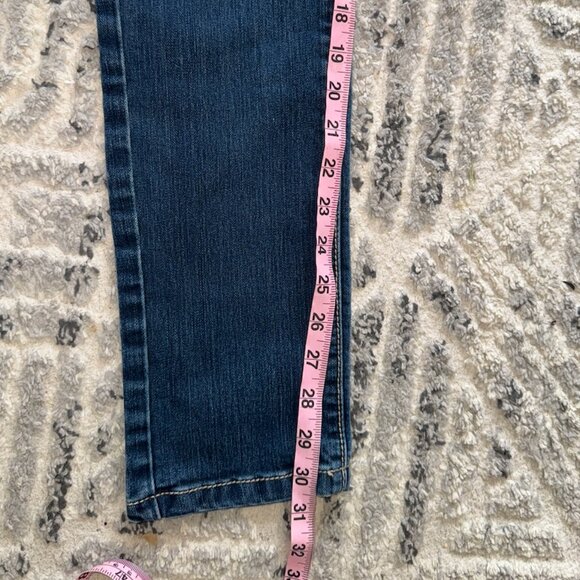 D-FUZ WOMEN SIZE 5 / 6 Skinny Jeans Mid Rise Jeweled Pockets Medium Blue No Hole - Picture 15 of 15